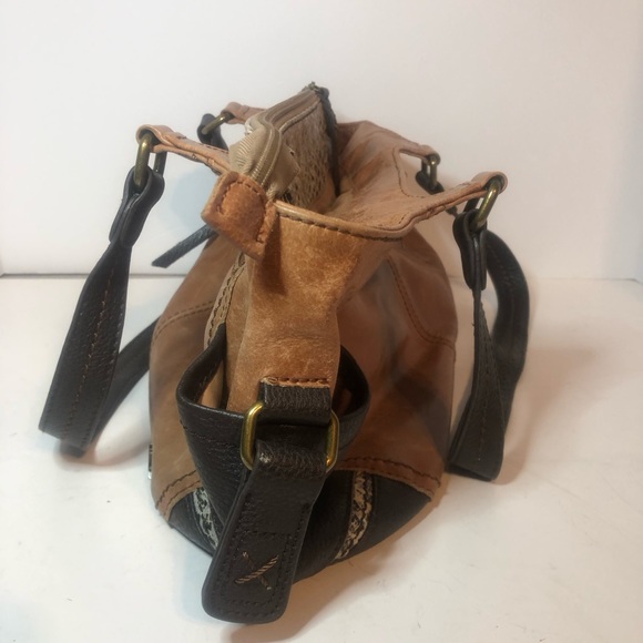 The Sak Brown Leather Handbag. Medium Lmtd Edition. Colorful Polyester Liner. - Picture 5 of 8